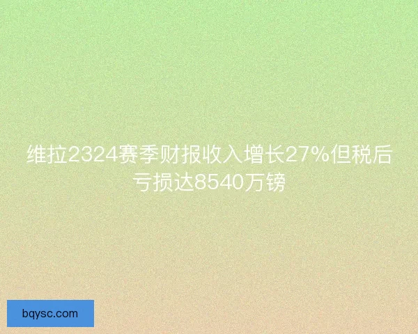 维拉2324赛季财报收入增长27%但税后亏损达8540万镑
